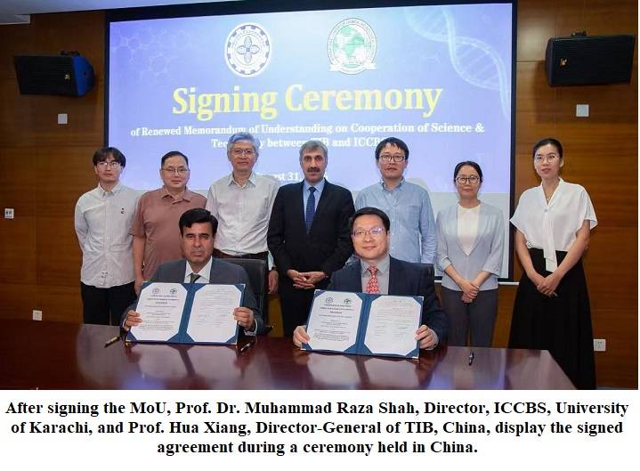 Chinese Research Institution signs MoU with ICCBS–University of Karachi
