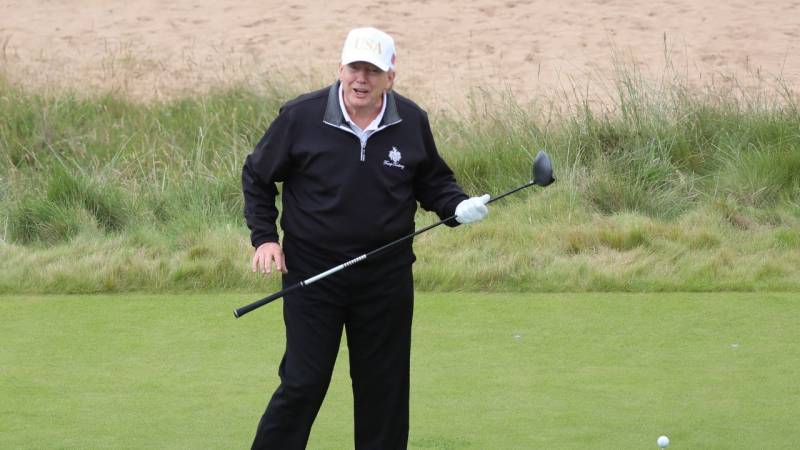 Trump jets to Ireland for golf tournament, PM talks