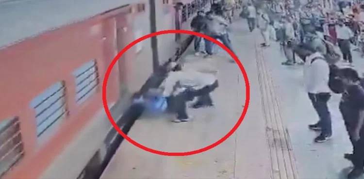 Passenger dragged by moving train at Agra Station, rescued in time