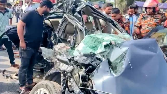 Four killed, one injured in bus-car collision in Bangladesh
