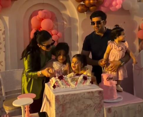 Aiman Khan and Muneeb Butt celebrate daughters Amal and Naimal’s birthdays