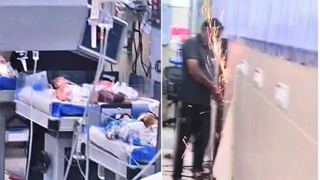 Welding work carried out in NICH nursery in presence of infants in Karachi