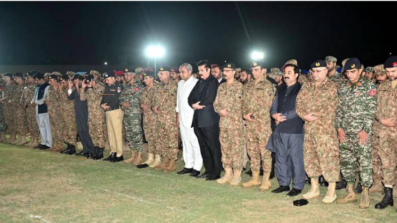 Funeral prayers of Army martyrs offered in Peshawar