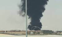 Black smoke, flames rising near Riyadh airport