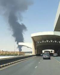 Black smoke, flames seen near Riyadh airport: residents to AFP