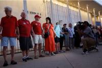 Protesters form human chain at Kennedy Center after Trump threat