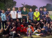 KP Police lift 2026 police football championship trophy in Karachi