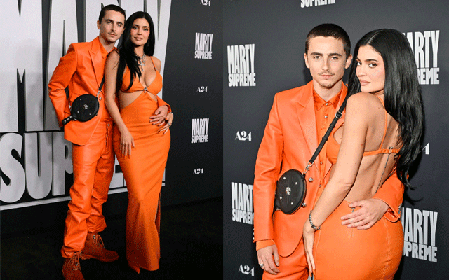 Kylie Jenner and boyfriend Chalamet turn heads in matching orange at ‘Marty Supreme’ Lost Angeles premiere