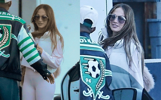 Jennifer Lopez wears pink for work in Los Angeles