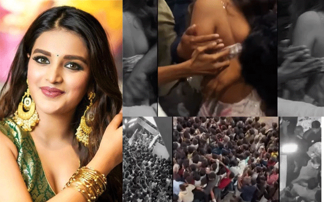 Nidhhi Agerwal mobbed at Indian Hyderabad’s Lulu Mall during film event