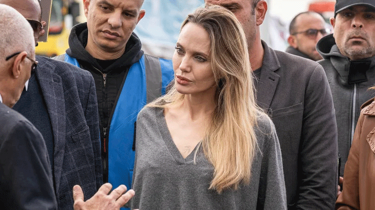 Angelina Jolie visits injured Palestinians and aid workers at Gaza Border