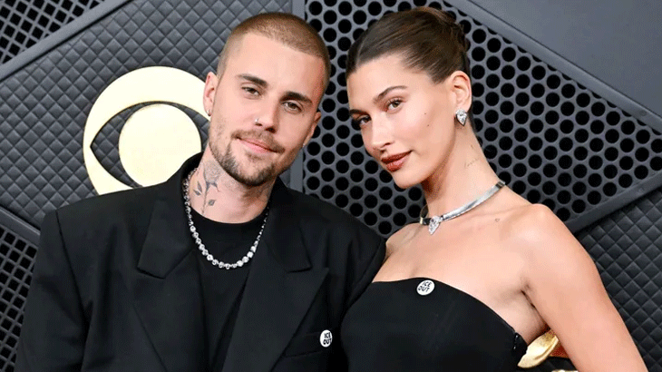 Justin and Hailey Bieber wear 160-carat diamonds and anti-ICE pins at Grammy's 2026