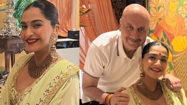 Sonam Kapoor glows at intimate 'godhbharai' for baby no. 2