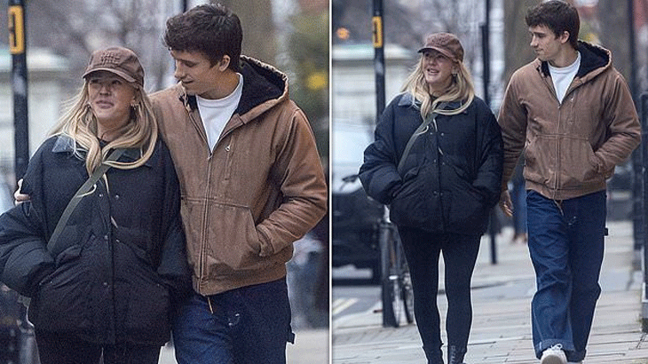 Pregnant Ellie Goulding, 39, glows cuddling Beau Minniear, 28, on London stroll 