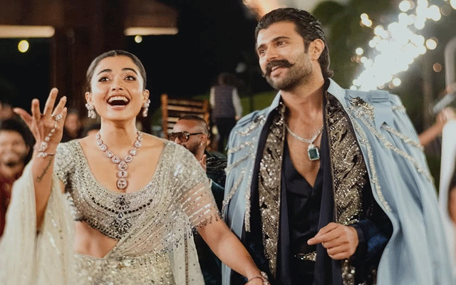 Rashmika and Vijay celebrate magical sangeet night in Udaipur